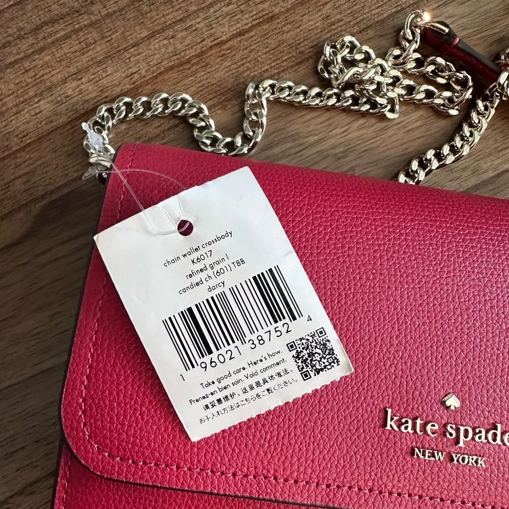 NWT - Kate Spade Convertible Candied Cherry Darcy Chain Wallet Crossbody - Picture 3 of 14
